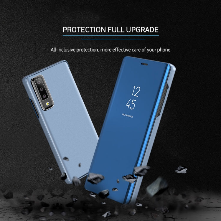 Mirror Clear View Horizontal Flip PU Smart Leather Case for Galaxy A7 (2018), with Holder, For Galaxy A7 (2018) - HoMEdemic™ 