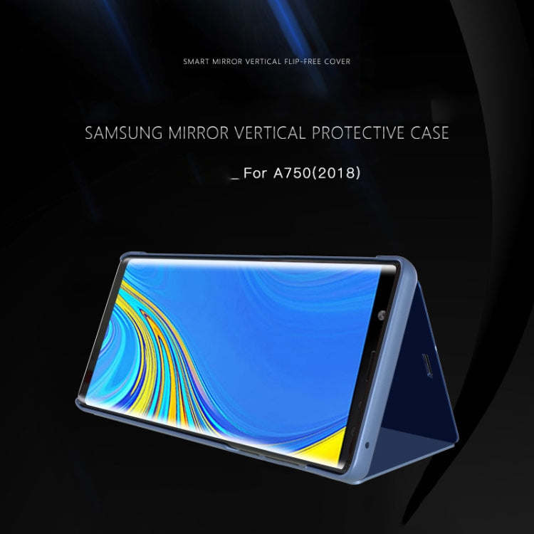 Mirror Clear View Horizontal Flip PU Smart Leather Case for Galaxy A7 (2018), with Holder, For Galaxy A7 (2018) - HoMEdemic™ 