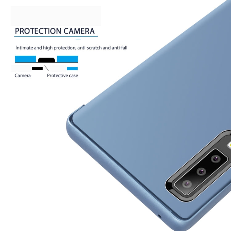 Mirror Clear View Horizontal Flip PU Smart Leather Case for Galaxy A7 (2018), with Holder, For Galaxy A7 (2018) - HoMEdemic™ 
