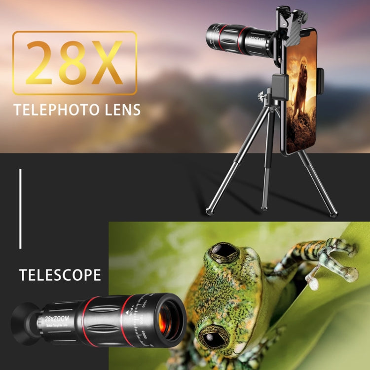 Mobile Phone Universal Lens Telescope 28X + Wide Angle 0.6X + Macro 20X + Fisheye 198 Degree Set, Multi-combination Set - HoMEdemic™ 