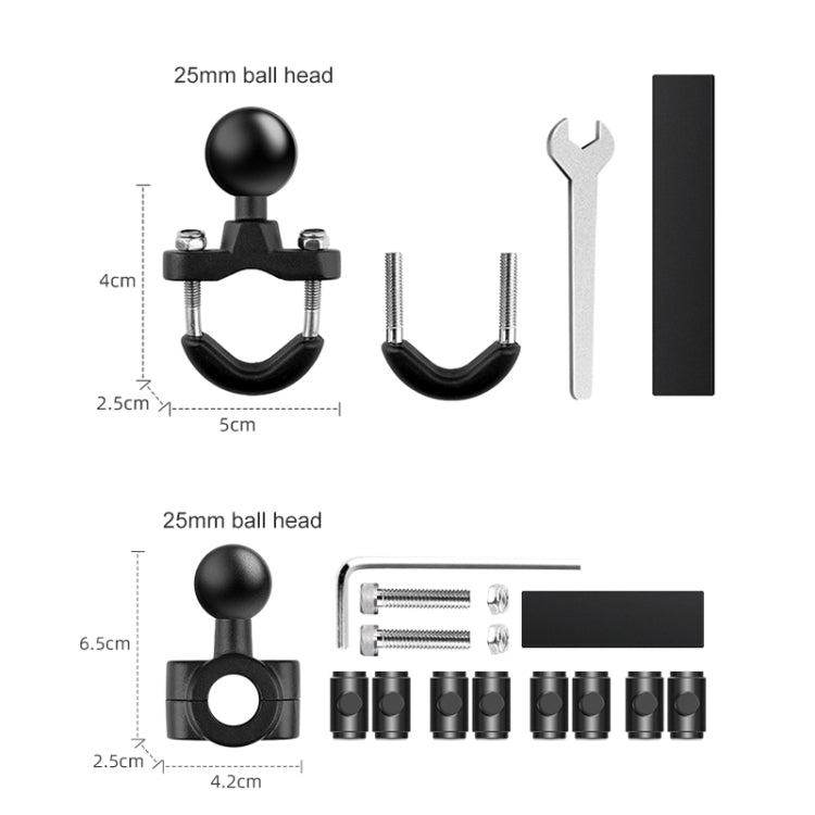 Motorcycle Clamps Handlebar Fixed Mount 9 in 1 Wrench O-Type Mount Crabs No Stick - HoMEdemic™ 