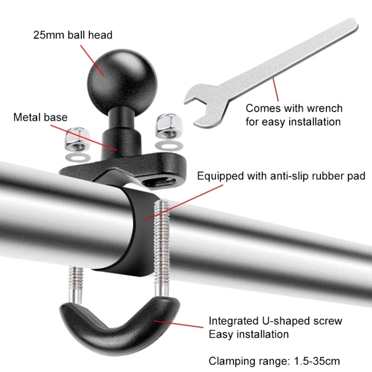 Motorcycle Clamps Handlebar Fixed Mount 9 in 1 Wrench O-Type Mount Crabs No Stick - HoMEdemic™ 