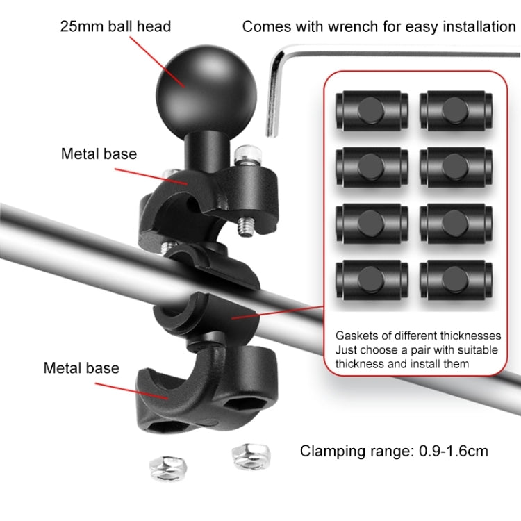 Motorcycle Clamps Handlebar Fixed Mount 9 in 1 Wrench O-Type Mount Crabs No Stick - HoMEdemic™ 