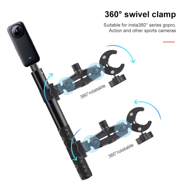 Motorcycle Dual-heads Crab & Single Heads Clamps Handlebar Fixed Mount Selfie Stick - HoMEdemic™ 