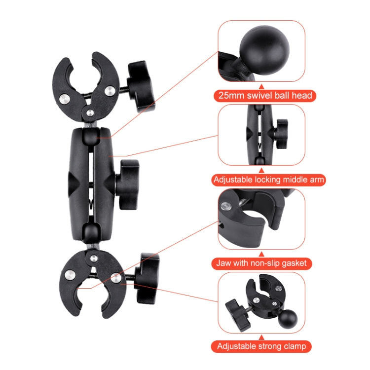 Motorcycle Dual-heads Crab & Single Heads Clamps Handlebar Fixed Mount Selfie Stick - HoMEdemic™ 