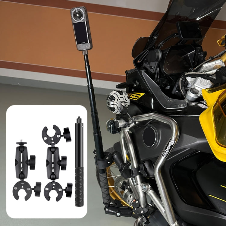 Motorcycle Dual-heads Crab & Single Heads Clamps Handlebar Fixed Mount Selfie Stick - HoMEdemic™ 