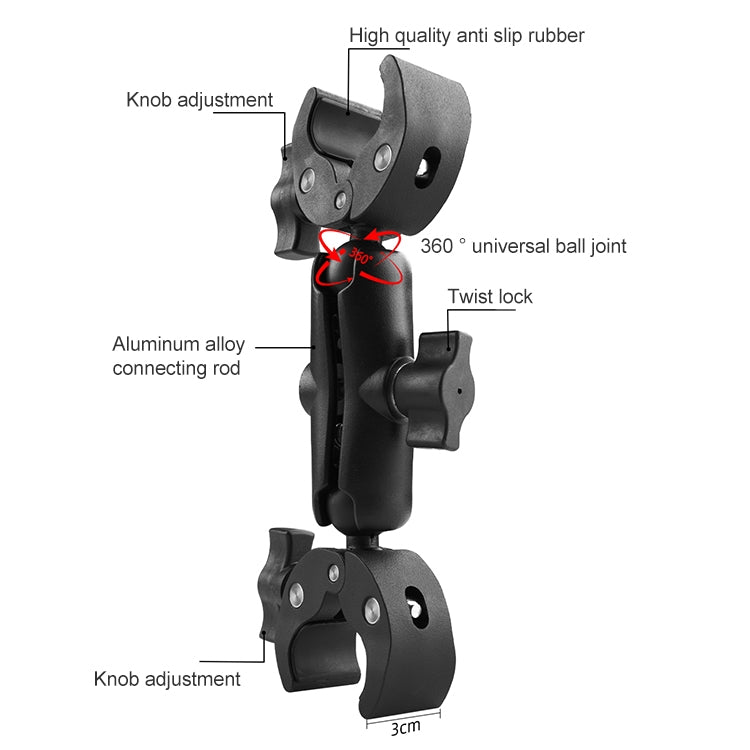 Motorcycle Dual-heads Crabs Clamps Handlebar Fixed Mount, Length:28cm - HoMEdemic™ 