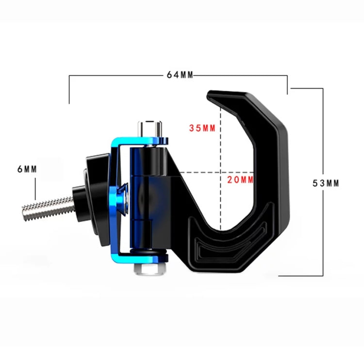 Motorcycle Electric Bike Item Movable Double Hooks Aluminum Helmet Hanger Modification Accessories(Blue) - HoMEdemic™ 