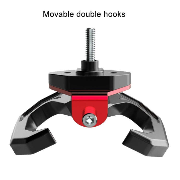 Motorcycle Electric Bike Item Movable Double Hooks Aluminum Helmet Hanger Modification Accessories(Red) - HoMEdemic™ 