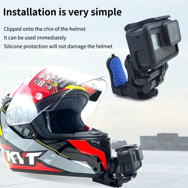 Motorcycle Helmet Chin Clamp Mount for GoPro Hero Series DJI Osmo Action, SJCAM Cameras, Spec: Set 1 - HoMEdemic™ 