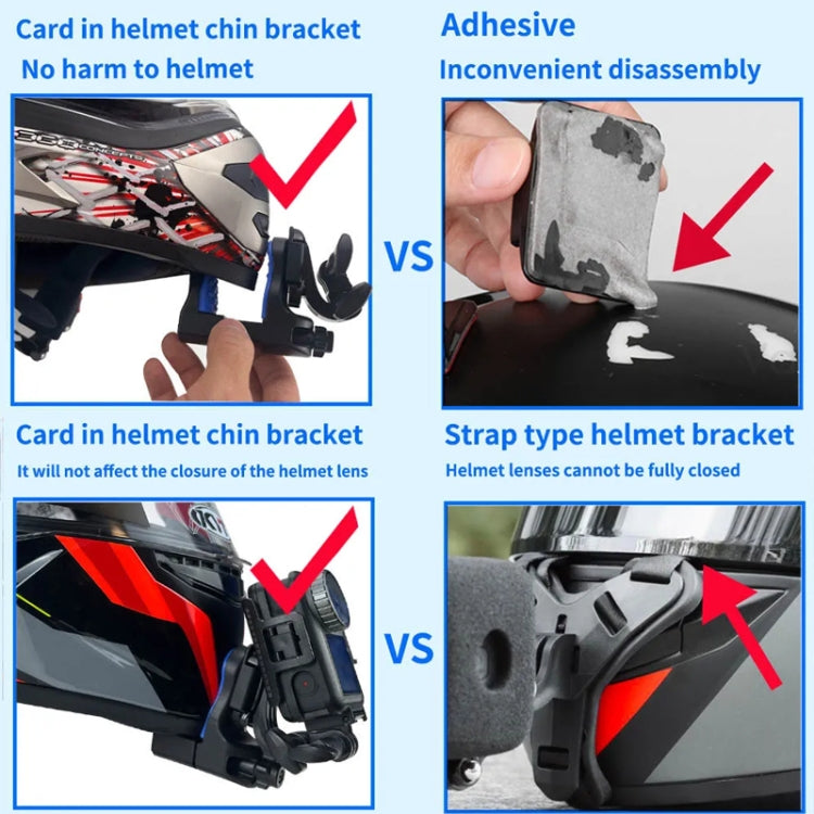 Motorcycle Helmet Chin Clamp Mount for GoPro Hero Series DJI Osmo Action, SJCAM Cameras, Spec: Set 2 - HoMEdemic™ 