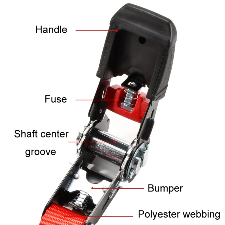 Motorcycle Ratchet Tensioner Cargo Bundling And Luggage Fixing Straps, Length: 3m - HoMEdemic™ 
