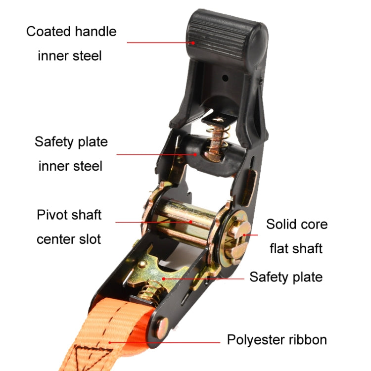 Motorcycle Ratchet Tensioner Cargo Bundling And Luggage Fixing Straps, Specification: Black 1.5m - HoMEdemic™ 