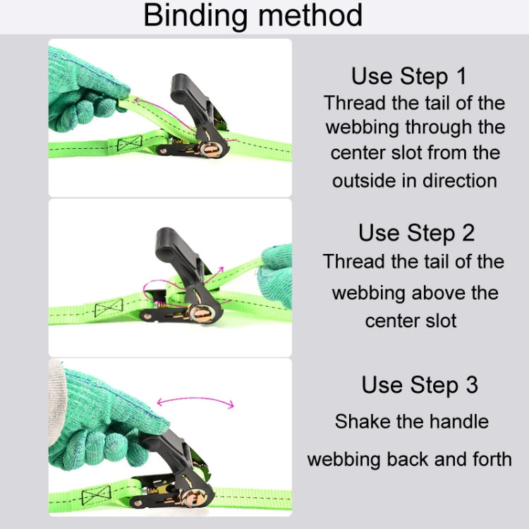 Motorcycle Ratchet Tensioner Cargo Bundling And Luggage Fixing Straps, Specification: Black 3m - HoMEdemic™ 