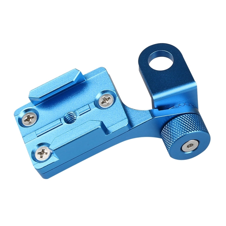 Motorcycle Rearview Mirror CNC Aluminum Alloy Stent Fixed Bracket Holder for GoPro, Insta360, DJI and Other Action Cameras(Blue) - HoMEdemic™ 