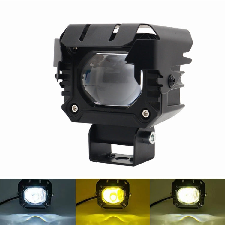 Motorcycle Strong Light With Lens Spotlight Electrical Bike Conversion Spotlight Paving Light(White And Yellow Dual Light) - HoMEdemic™ 