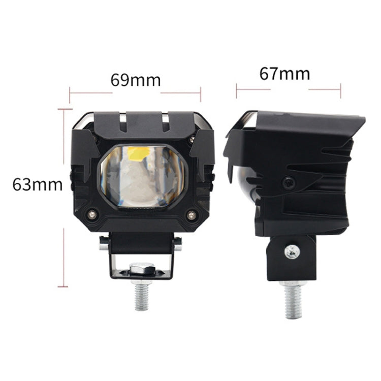 Motorcycle Strong Light With Lens Spotlight Electrical Bike Conversion Spotlight Paving Light(White And Yellow Dual Light) - HoMEdemic™ 