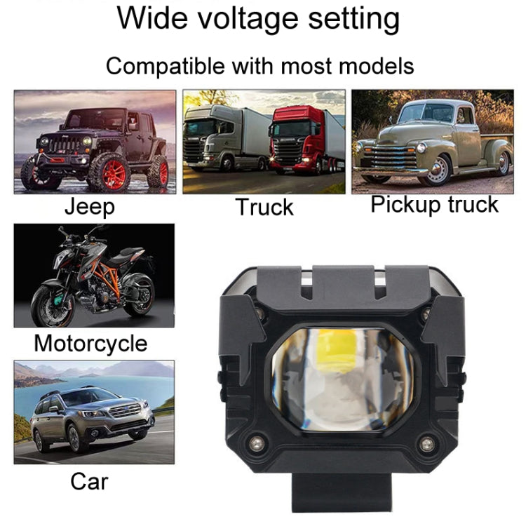 Motorcycle Strong Light With Lens Spotlight Electrical Bike Conversion Spotlight Paving Light(White And Yellow Dual Light) - HoMEdemic™ 