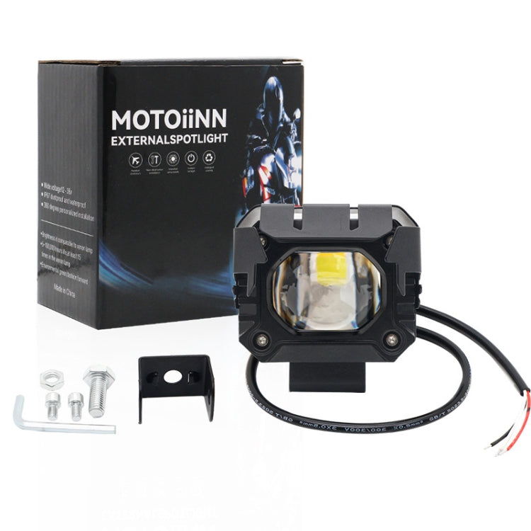 Motorcycle Strong Light With Lens Spotlight Electrical Bike Conversion Spotlight Paving Light(White And Yellow Dual Light) - HoMEdemic™ 