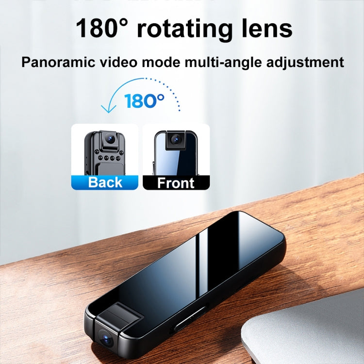 Mrobo D6 1080P Rotating Camera Night Vision Video Recorder With Back Clip, Size: No-memory(Black) - HoMEdemic™ 