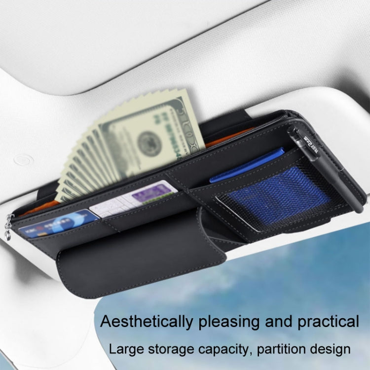 Multi-functional Car Sunshade Sunglasses ID Ticket Storage Bag Car Sun Visor Eyeglasses Case(Grey) - HoMEdemic™ 