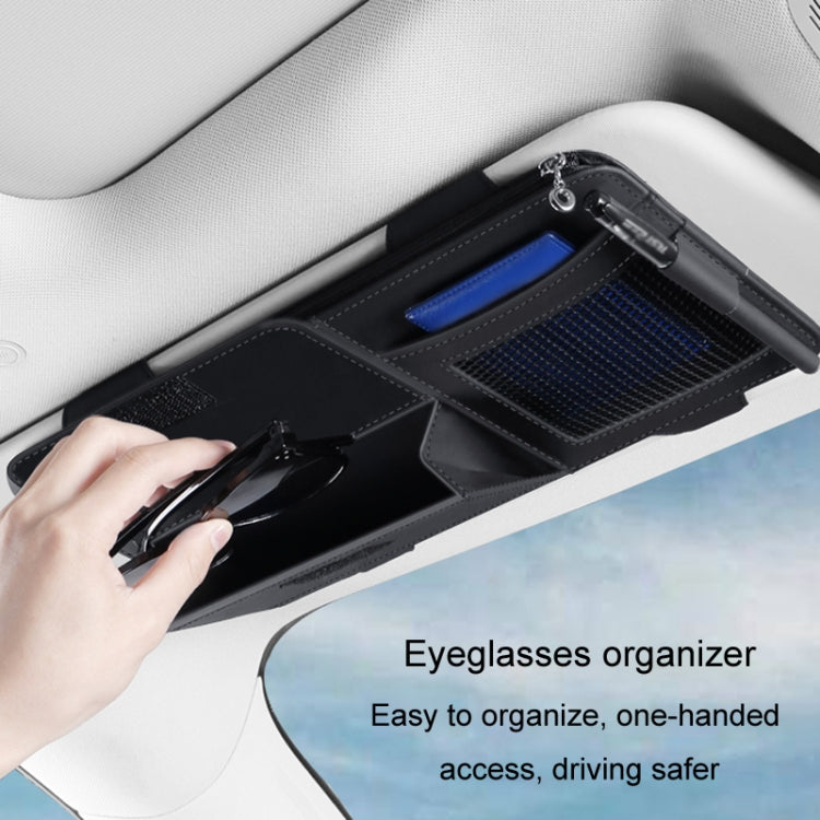 Multi-functional Car Sunshade Sunglasses ID Ticket Storage Bag Car Sun Visor Eyeglasses Case(Grey) - HoMEdemic™ 