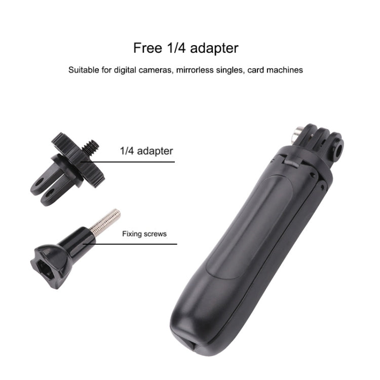 Multi-functional Foldable Tripod Holder Selfie Monopod Stick for GoPro, Insta360, DJI and Other Action Cameras, Length: 12-23cm (Black) - HoMEdemic™ 