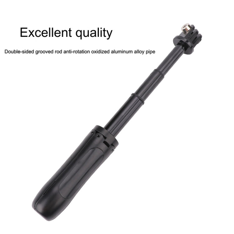Multi-functional Foldable Tripod Holder Selfie Monopod Stick for GoPro, Insta360, DJI and Other Action Cameras, Length: 12-23cm (Black) - HoMEdemic™ 