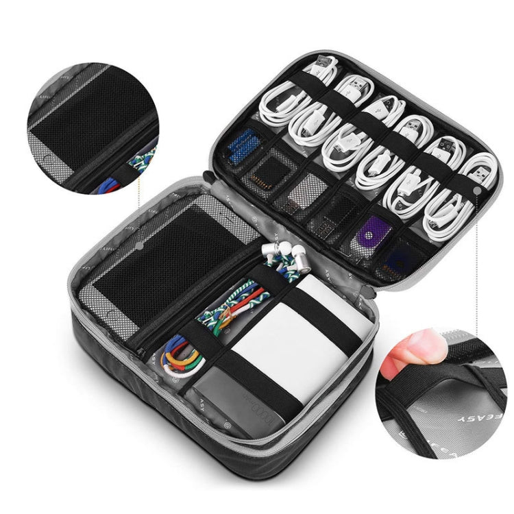 Multi-functional Headphone Charger Data Cable Storage Bag Portable Power Pack, Size:M, 25 x 18 x 5cm, 25 x 18 x 5cm (Black), 25 x 18 x 5cm (Grey) - HoMEdemic™ 