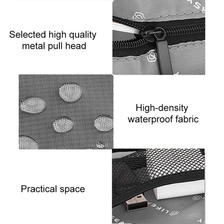 Multi-functional Headphone Charger Data Cable Storage Bag Portable Power Pack, Size:M, 25 x 18 x 5cm, 25 x 18 x 5cm (Black), 25 x 18 x 5cm (Grey) - HoMEdemic™ 