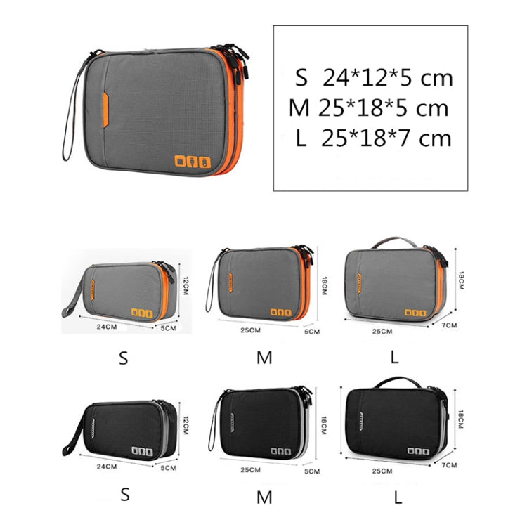 Multi-functional Headphone Charger Data Cable Storage Bag Portable Power Pack, Size:M, 25 x 18 x 5cm, 25 x 18 x 5cm (Black), 25 x 18 x 5cm (Grey) - HoMEdemic™ 
