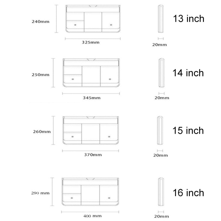 Multi-layer Waterproof and Shock-absorbing Laptop Sleeve Laptop Storage Bag, Size: 16 inch(White) - HoMEdemic™ 