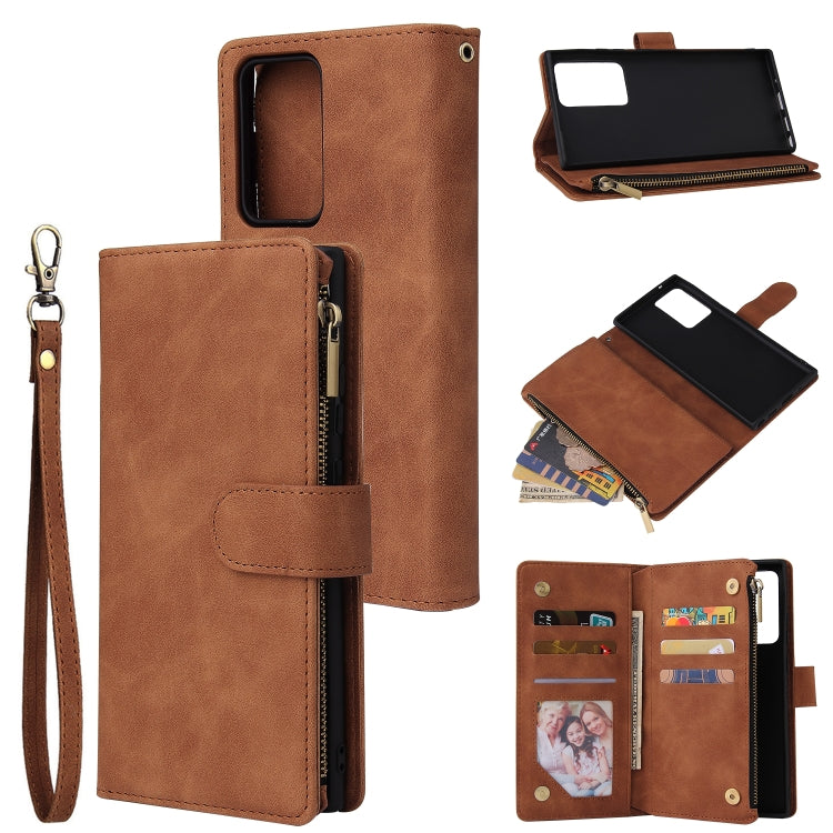 Multifunctional Retro Frosted Horizontal Flip Leather Case with Card Slot & Holder & Zipper Wallet & Photo Frame & Lanyard, For Samsung Galaxy A21s, For Samsung Galaxy Note20 Ultra, For Samsung Galaxy Note20 - HoMEdemic™ 