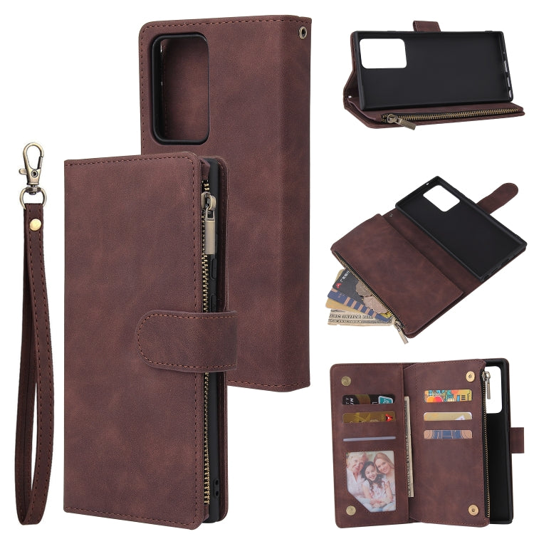 Multifunctional Retro Frosted Horizontal Flip Leather Case with Card Slot & Holder & Zipper Wallet & Photo Frame & Lanyard, For Samsung Galaxy A21s, For Samsung Galaxy Note20 Ultra, For Samsung Galaxy Note20 - HoMEdemic™ 