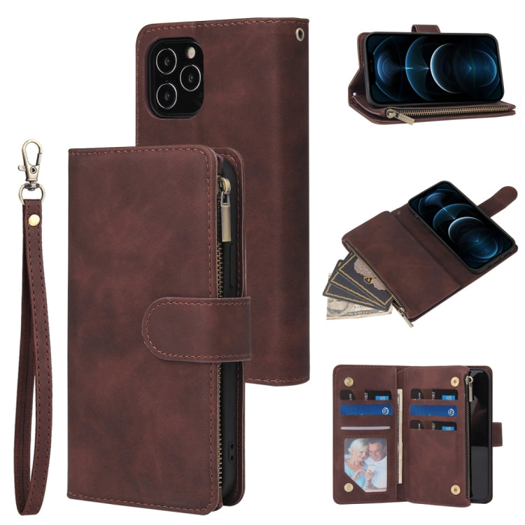 Multifunctional Retro Frosted Horizontal Flip Leather Case with Card Slot & Holder & Zipper Wallet & Photo Frame & Lanyard, For iPhone 12 Pro Max, For iPhone 12 / 12 Pro, For iPhone 12 mini, For Samsung Galaxy A11 - HoMEdemic™ 