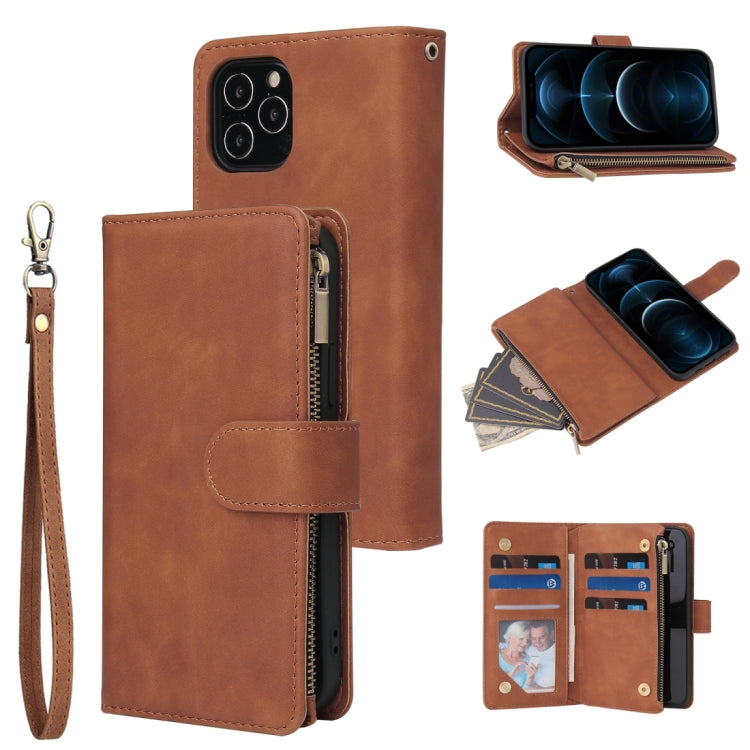 Multifunctional Retro Frosted Horizontal Flip Leather Case with Card Slot & Holder & Zipper Wallet & Photo Frame & Lanyard, For iPhone 12 Pro Max, For iPhone 12 / 12 Pro, For iPhone 12 mini, For Samsung Galaxy A11 - HoMEdemic™ 