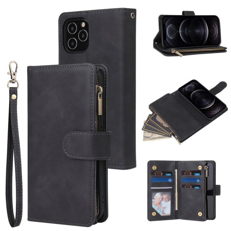 Multifunctional Retro Frosted Horizontal Flip Leather Case with Card Slot & Holder & Zipper Wallet & Photo Frame & Lanyard, For iPhone 12 Pro Max, For iPhone 12 / 12 Pro, For iPhone 12 mini, For Samsung Galaxy A11 - HoMEdemic™ 