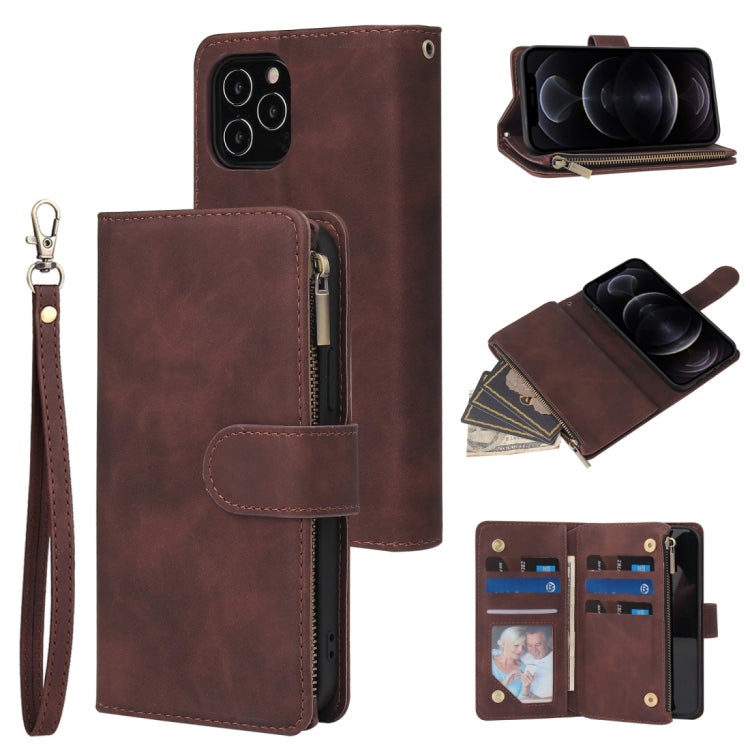 Multifunctional Retro Frosted Horizontal Flip Leather Case with Card Slot & Holder & Zipper Wallet & Photo Frame & Lanyard, For iPhone 12 Pro Max, For iPhone 12 / 12 Pro, For iPhone 12 mini, For Samsung Galaxy A11 - HoMEdemic™ 