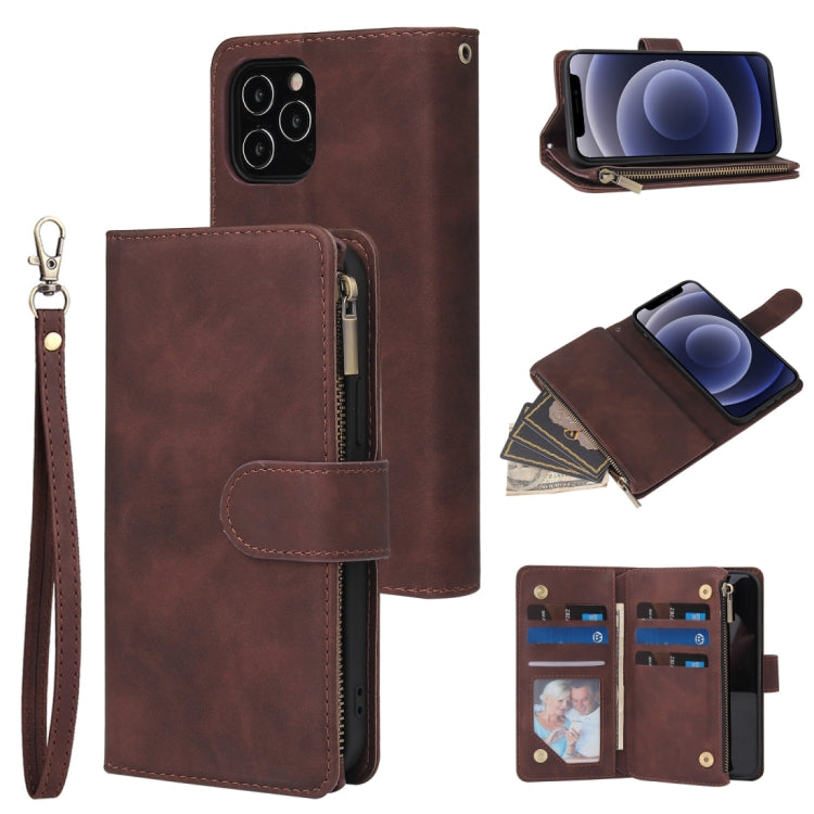 Multifunctional Retro Frosted Horizontal Flip Leather Case with Card Slot & Holder & Zipper Wallet & Photo Frame & Lanyard, For iPhone 12 Pro Max, For iPhone 12 / 12 Pro, For iPhone 12 mini, For Samsung Galaxy A11 - HoMEdemic™ 