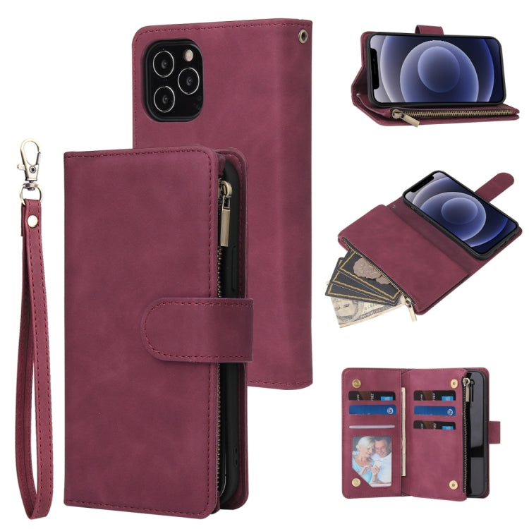 Multifunctional Retro Frosted Horizontal Flip Leather Case with Card Slot & Holder & Zipper Wallet & Photo Frame & Lanyard, For iPhone 12 Pro Max, For iPhone 12 / 12 Pro, For iPhone 12 mini, For Samsung Galaxy A11 - HoMEdemic™ 