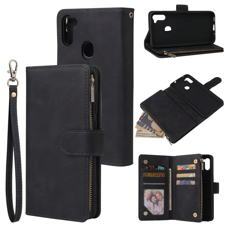 Multifunctional Retro Frosted Horizontal Flip Leather Case with Card Slot & Holder & Zipper Wallet & Photo Frame & Lanyard, For iPhone 12 Pro Max, For iPhone 12 / 12 Pro, For iPhone 12 mini, For Samsung Galaxy A11 - HoMEdemic™ 