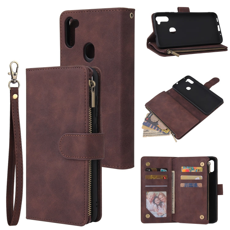 Multifunctional Retro Frosted Horizontal Flip Leather Case with Card Slot & Holder & Zipper Wallet & Photo Frame & Lanyard, For iPhone 12 Pro Max, For iPhone 12 / 12 Pro, For iPhone 12 mini, For Samsung Galaxy A11 - HoMEdemic™ 