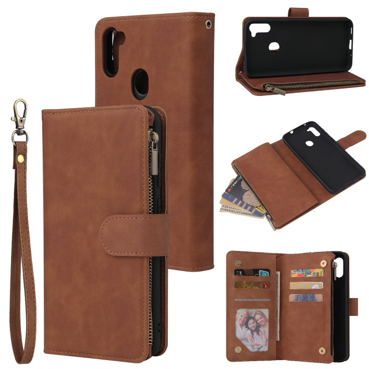 Multifunctional Retro Frosted Horizontal Flip Leather Case with Card Slot & Holder & Zipper Wallet & Photo Frame & Lanyard, For iPhone 12 Pro Max, For iPhone 12 / 12 Pro, For iPhone 12 mini, For Samsung Galaxy A11 - HoMEdemic™ 