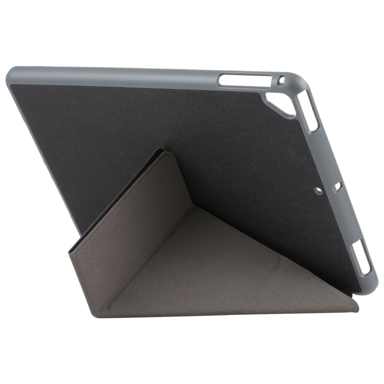 Mutural King Kong Series Deformation Holder Leather Tablet Case For iPad 9.7 2018 / 2017(Black) - HoMEdemic™ 