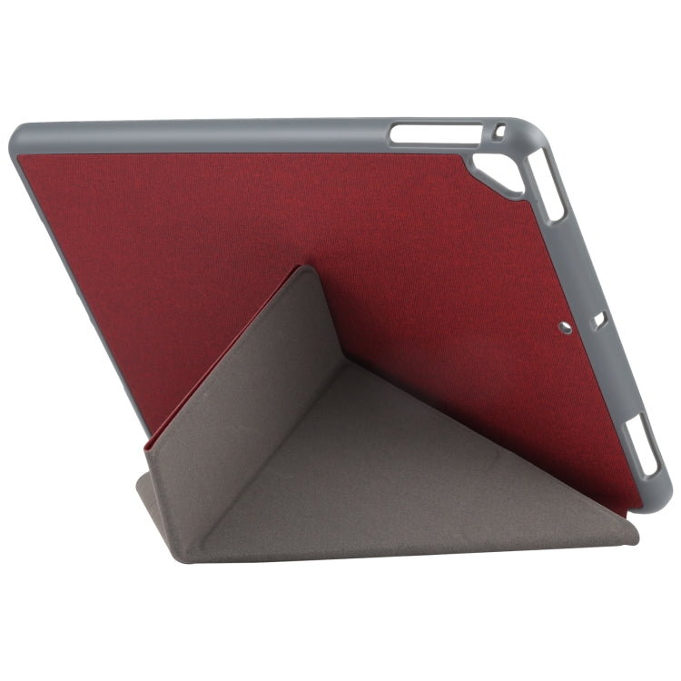 Mutural King Kong Series Deformation Holder Leather Tablet Case For iPad 9.7 2018 / 2017(Red) - HoMEdemic™ 