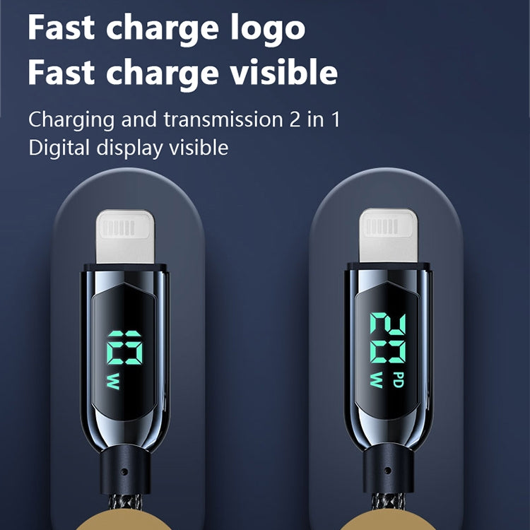 Mutural Li-CC001 1.2m PD20W Digital Display USB-C / Type-C to 8 Pin Charging Data Cable - HoMEdemic™ 