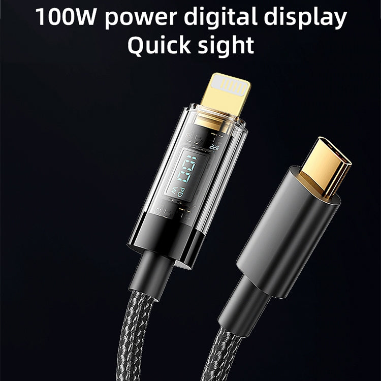 Mutural Li-CC005 1.2m PD20W Transparent Digital Display USB-C / Type-C to 8 Pin Charging Data Cable - HoMEdemic™ 