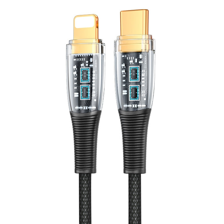 Mutural Li-CC010 1.2m PD20W Transparent USB-C / Type-C to 8 Pin Charging Data Cable - HoMEdemic™ 