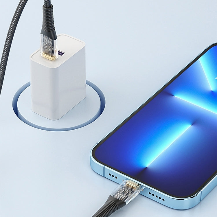 Mutural Li-CC010 1.2m PD20W Transparent USB-C / Type-C to 8 Pin Charging Data Cable - HoMEdemic™ 