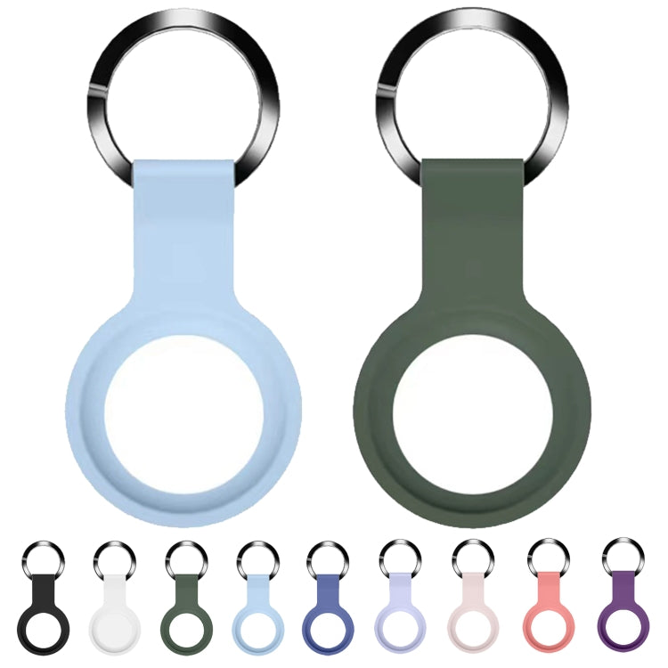 Mutural Liquid Silicone Protective Case with Key Ring for AirTag 2nd Gen / AirTag 1st Gen (Black) - HoMEdemic™ 